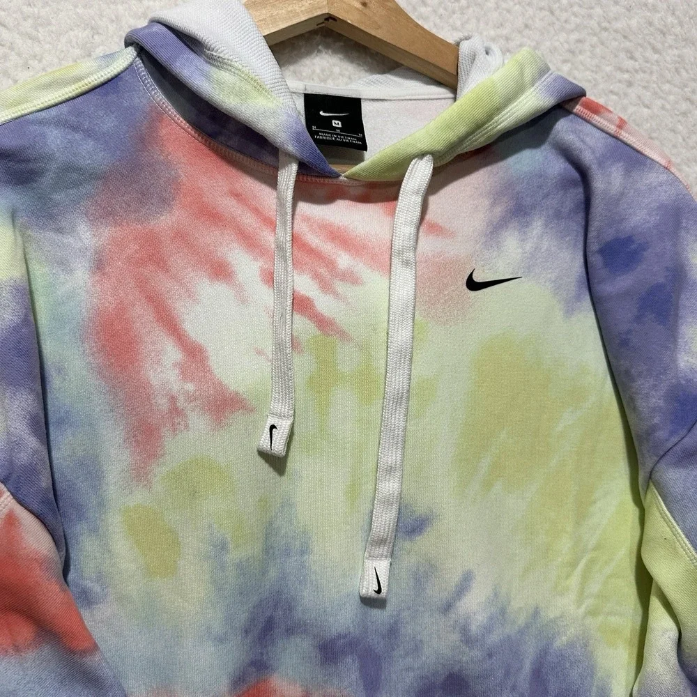 Nike Dri-FIT Get Fit Hoodie Womens Multicolor Pulse Tie-Dye  Cropped Size‎ M